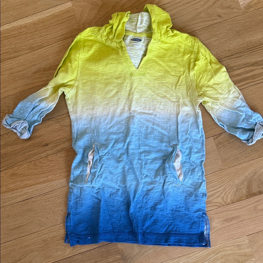 Old Navy Yellow and Blue Kids Swim Coverup